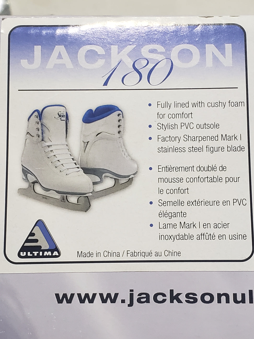 Jackson Ultima Ladies Ice Skates - JS180 BL Size 5 - FreemanLiquidators