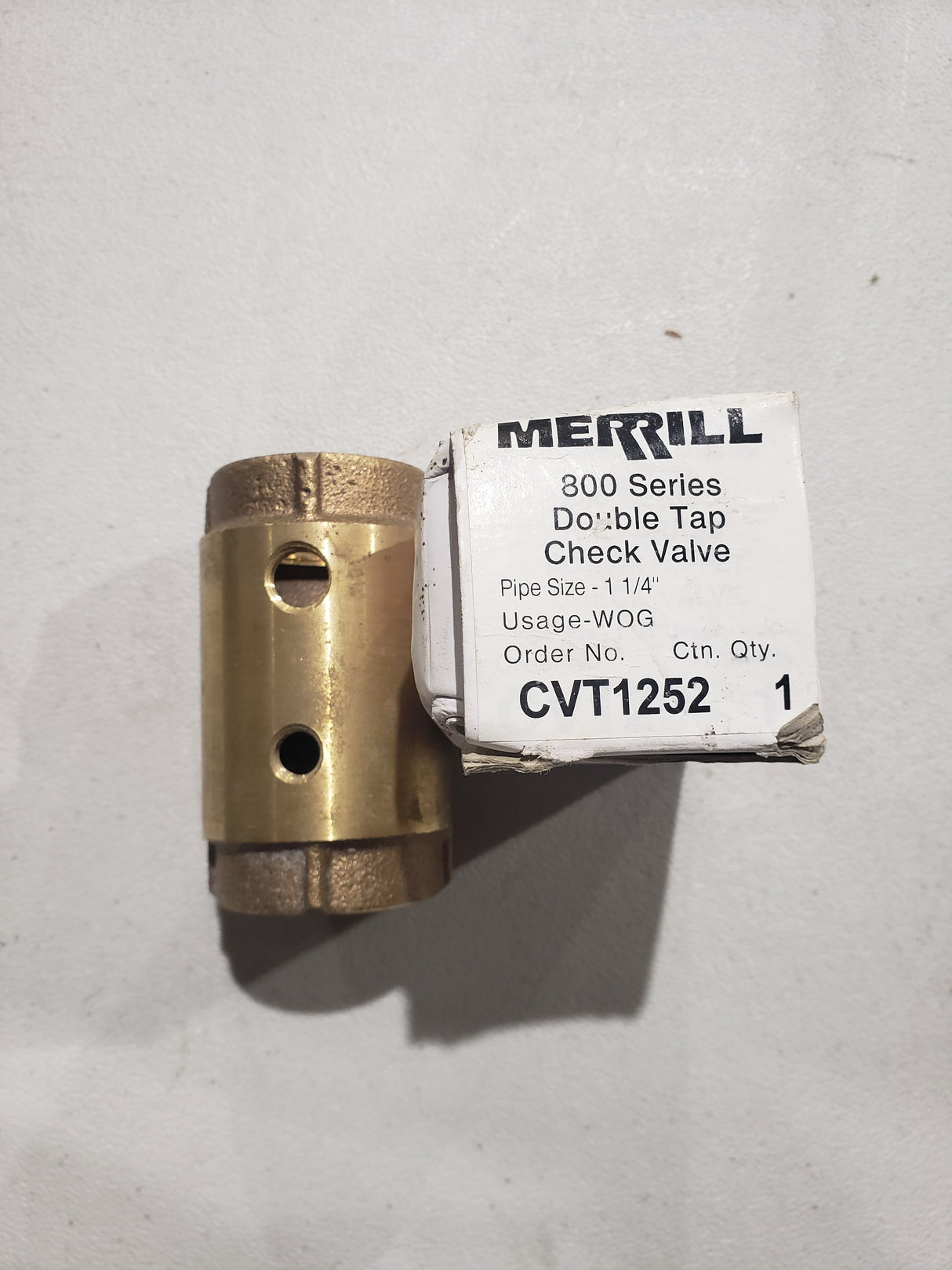 Merrill 800 Series Double Tap Check Vavle - 1 1/4 - WOG - CVT1252 - FreemanLiquidators