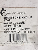 American Granby - 800 Series Double Tap Check Vavle - 1 1/4 - WOG - CVT1252B - FreemanLiquidators