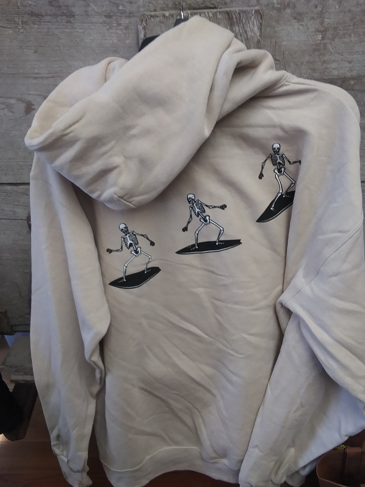 Bowery Supply Co. Surfing Skelton Hoodie Size M - FreemanLiquidators - [product_description]