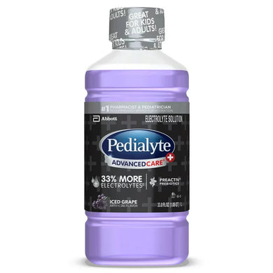 Pedialyte Electrolyte Solution, Hydration Drink, 1 Liter, Iced Grape Store pickup Only - FreemanLiquidators - [product_description]