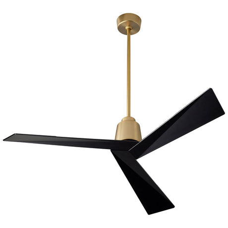 Oxygen, 3-113-1540, Dynamo, 54" Fan, Aged Brass, Black Blades - New in Box - FreemanLiquidators - [product_description]