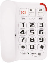 Big Button Corded Phone with 3 One-Touch Speed Dial, HePesTer P-45 Picture Care Phone for Seniors with Memory Protection/Wall Mountable/SOS Emergency - FreemanLiquidators