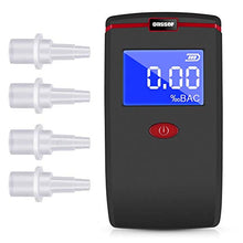 Load image into Gallery viewer, Oasser Breathalyzer Alcohol Tester Professional Breathalyzer Digital LCD Breath Tester Semi-Conductor Sensor with 4 Mouthpieces and 3 AAA Batteries T1
