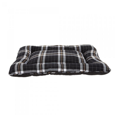 Top Paw Pillow Dog Bed Black Plaid 22