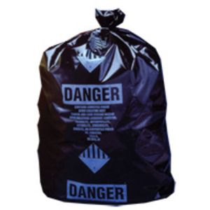 Poly Garbage Bag, Black ACM-Printed Contractor Bag, Perforated, 30" x 40", 2.1 MIL, (100) Bags 56110