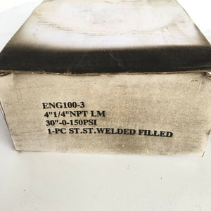 Cimco ENG100-3 Ammonia Pressure Gauge 4" 1/4" NPT LM 30"-0-300PSI Welded Filled - FreemanLiquidators