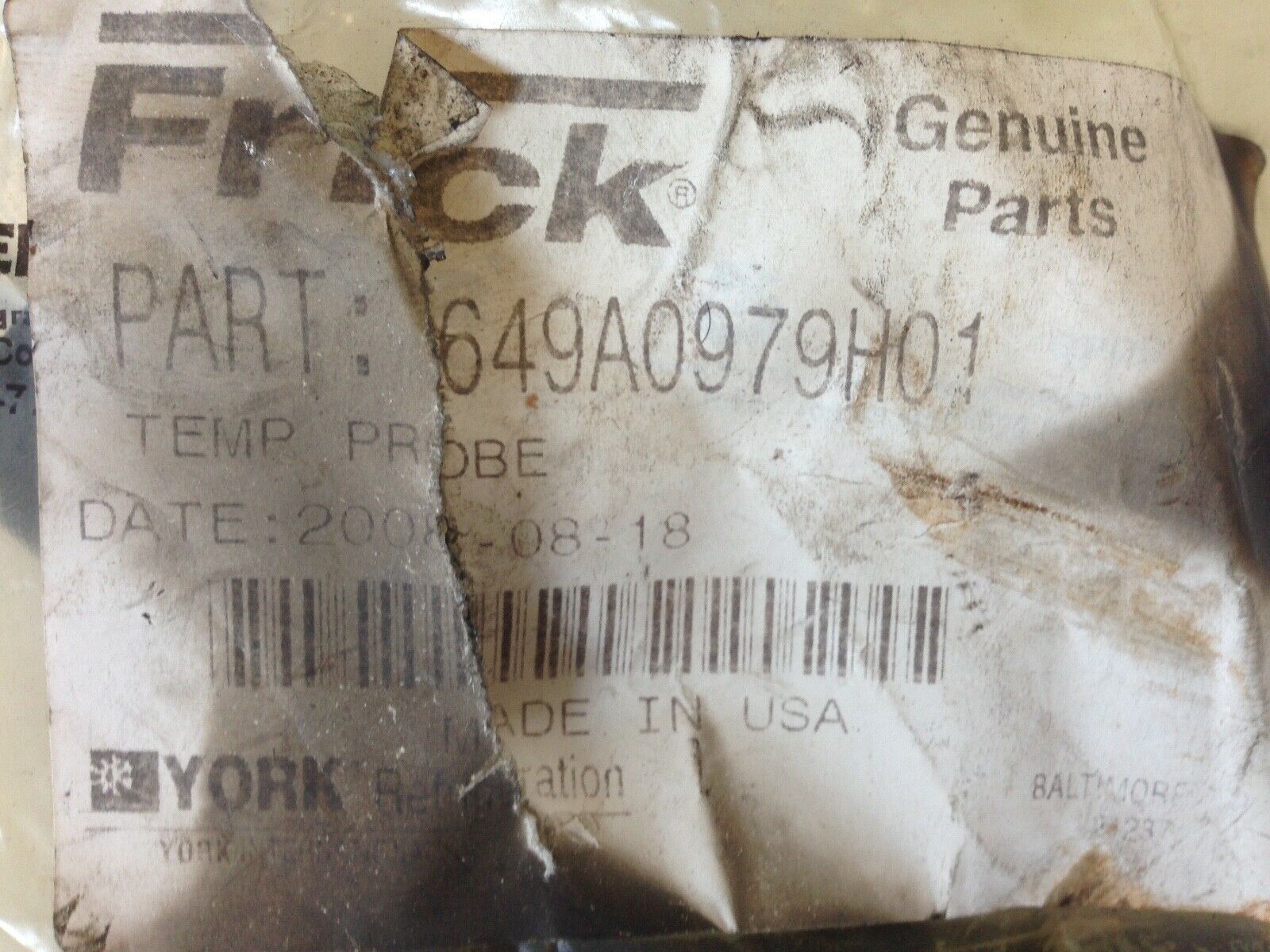 649A0979G01 Frick Temperature Probe Replacement Kit