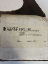 Load image into Gallery viewer, HENRY 5601-150 HIGH CAPACITY RELIEF VALVE 1/2&quot; X 1&quot; FPT CONNECTIONS 150 lbs - FreemanLiquidators
