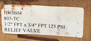 CYRUS SHANK COMPANY 803 RELIEF VALVE 1/2" INLET 125 PSIG  *NEW* - FreemanLiquidators