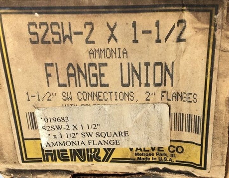 HENRY S2SW-2 X 1-1/2 Ammonia Flange Union S2SW2X112 NEW - FreemanLiquidators