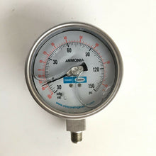 Load image into Gallery viewer, Cimco ENG100-3 Ammonia Pressure Gauge 4&quot; 1/4&quot; NPT LM 30&quot;-0-300PSI Welded Filled - FreemanLiquidators
