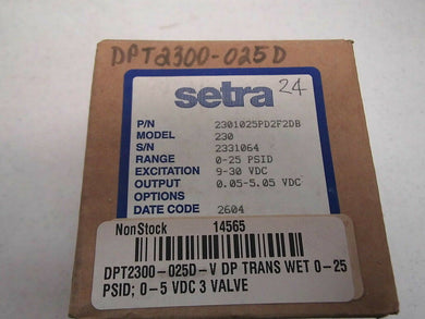 Setra DPT2300-025D-V Wet/Wet Differential Pressure Transducer - FreemanLiquidators
