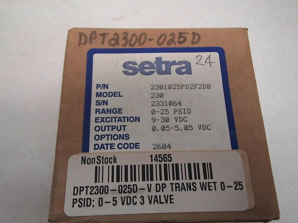 Setra DPT2300-025D-V Wet/Wet Differential Pressure Transducer - FreemanLiquidators