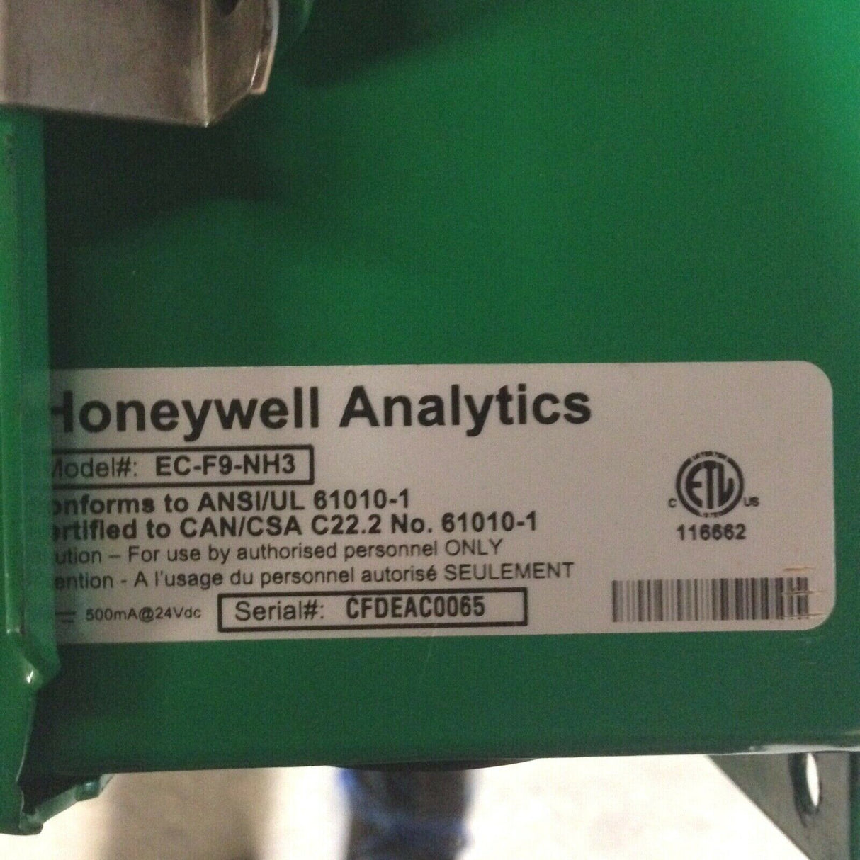 Honeywell EC-F9-0/250-Atmos-N1 NH3 Ammonia Gas Detection Sensor - FreemanLiquidators