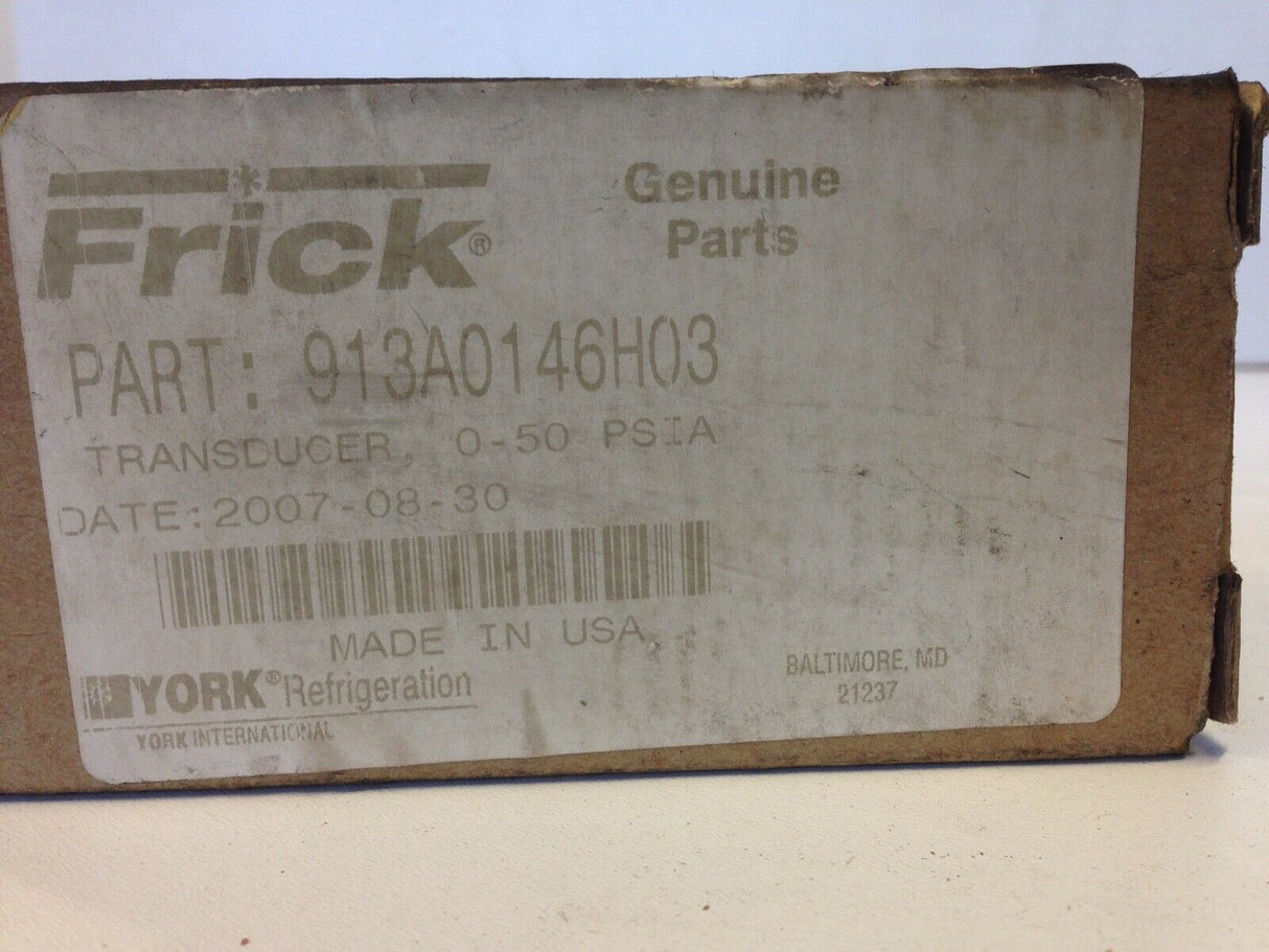 Frick 913A0146H03 Pressure Transducer 0-50 PSIA - FreemanLiquidators