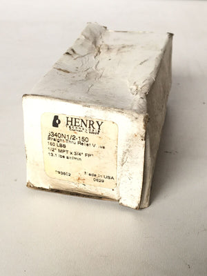 HENRY 5340N 150PSI 1/2 IN 13.1LB/MIN MPT STAINLESS RELIEF VALVE - FreemanLiquidators