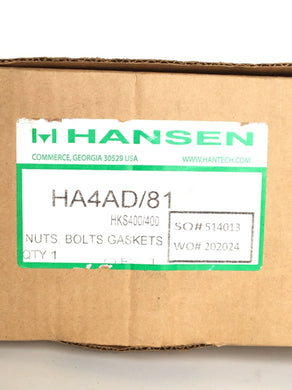 HANSEN HA4AD/81 Nuts, Bolts, Gaskets - FreemanLiquidators