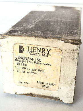 NEW HENRY 5342N 150PSI 3/4 IN 13.1LB/MIN MPT STAINLESS RELIEF VALVE - FreemanLiquidators