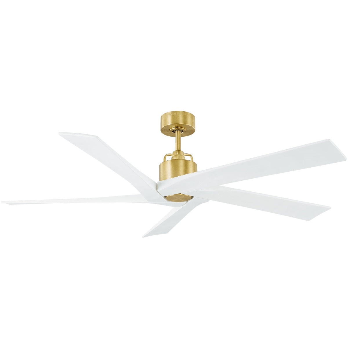 Monte Carlo, 5ASPR56BBS, Aspen, 56", 5 Blade, Indoor, Ceiling Fan, Remote Control, Burnished Brass, White Blades - New in Box - FreemanLiquidators - [product_description]