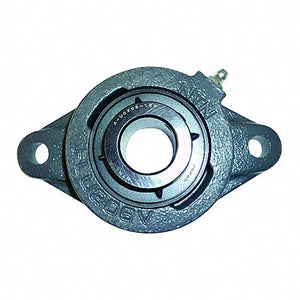 NTN 2-Bolt Flange Bearing: 1 7/16 in Bore Dia., Set Screw, Cast Iron, 5RYG5 Chrome Steel, Std Duty - NEW IN BOX - FreemanLiquidators - [product_description]