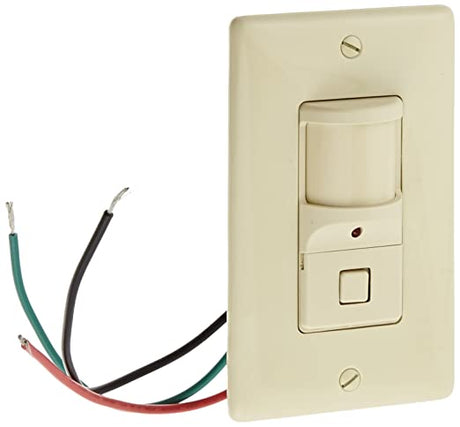 Hubbell ATP1277I Wall Switch Sensor, 1 button, Ivory, 1200sqft Max Sensing Range, 800W Incandescent - NEW IN BOX - FreemanLiquidators - [product_description]