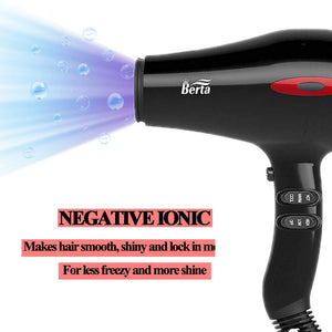 Professional Ionic Hair Dryer, Lightweight Powerful 1875 Watt Ceramic Salon Blow Dryer Negative Ions Cool Shot Button Hairdryer 2 Speed 3 Heat Settings with Concentrator Nozzle Cola Red - FreemanLiquidators