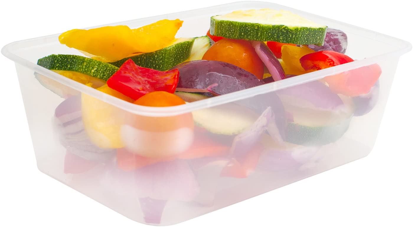 Plastic Food Storage Containers with Lids - Disposable Plastic
