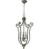 Quorum 6878-4-58 - Four Light Mystic Silver Open Frame Foyer Hall Fixture