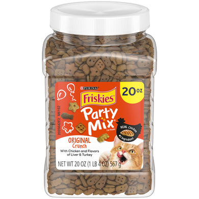 Friskies Cat Treats, Party Mix Original Crunch, 20 oz. Canister STORE PICKUP ONLY - FreemanLiquidators - [product_description]