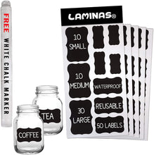 Load image into Gallery viewer, 5-PACK Of Lamina&#39;s 50 Chalkboard Labels - Includes Erasable Chalk Marker - Chalk Labels for Containers  - Removable Blackboard Sticker Label - FreemanLiquidators
