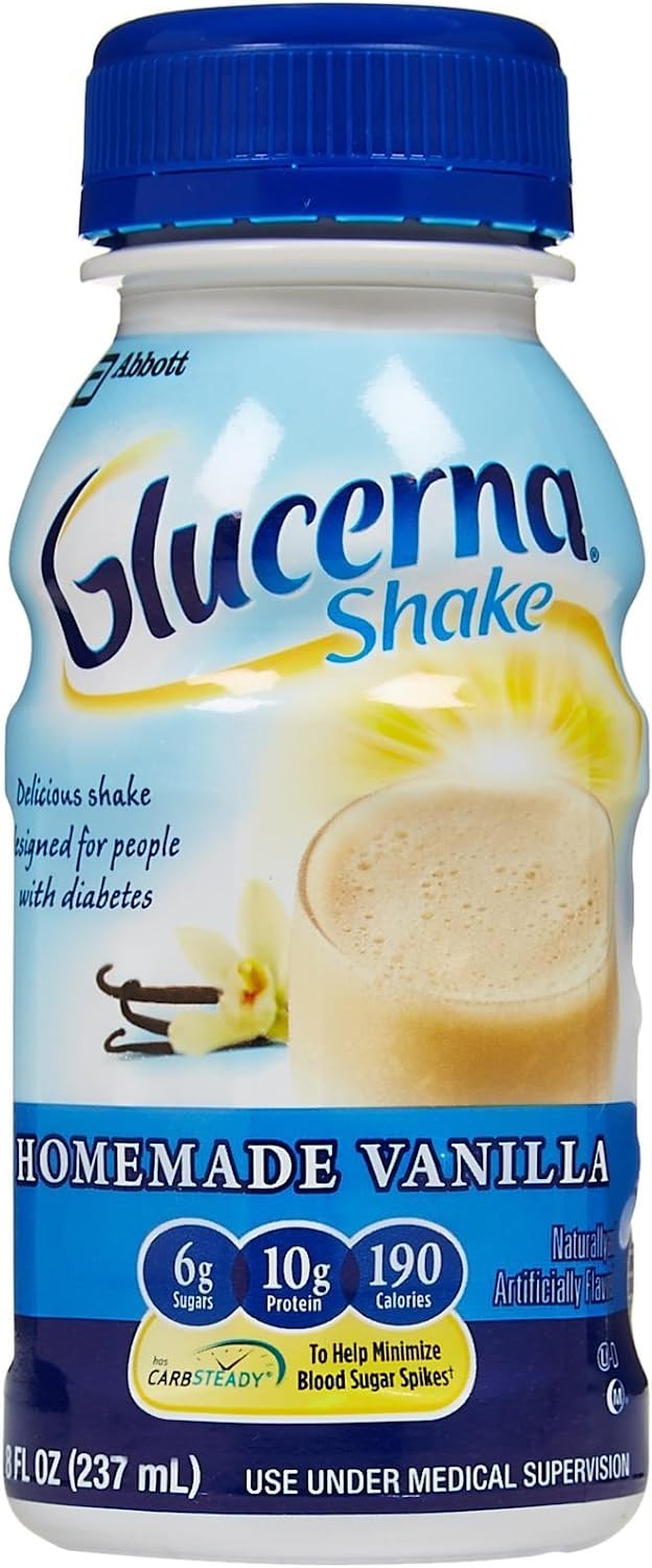 Glucerna Nutritional Shake, Diabetic Drink to Support Blood Sugar Management, 10g Protein, 180 Calories, Homemade Vanilla, 8-fl-oz Bottle, 6 Count STORE PICKUP ONLY - FreemanLiquidators - [product_description]