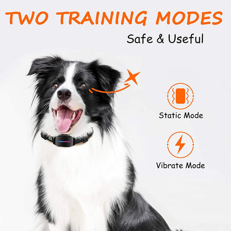 Dog Care Dog Bark Collar - Effective Bark Collar for Dogs Sound Vibration & Automatic Shock Modes Training Collar w/LED Indicator Easy to Use Dog Shock Collars - FreemanLiquidators