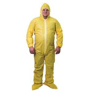 Shieldtech, Coverall, Polypropylene Front Zipper, Yellow, 2XL 53094