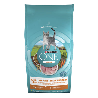 Purina ONE High Protein, Healthy Weight Dry Cat Food, +Plus Ideal Weight With Turkey, 7 lb. Bag  Store pickup only - FreemanLiquidators - [product_description]
