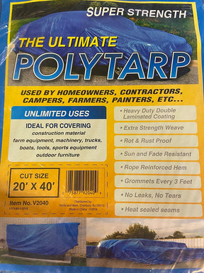 World & Main V2040 Poly Tarpaulin-20ft. x 40ft, 49 Piece - FreemanLiquidators - [product_description]