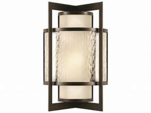 Fine Art Lamps, 818181ST, Singapore Moderne, Outdoor 19" Outdoor Wall Sconce in Bronze - New in Box - FreemanLiquidators - [product_description]