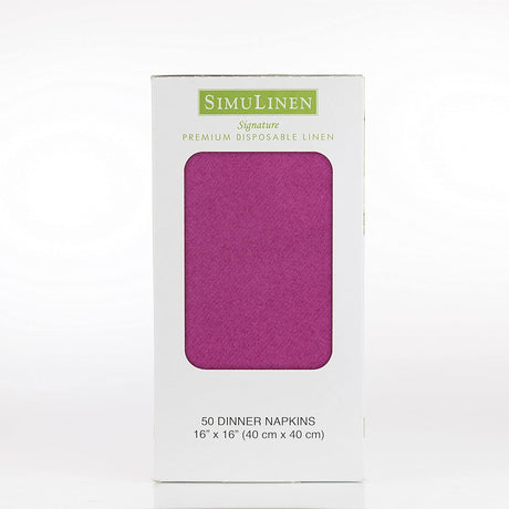 Simulinen Colored Napkins - Decorative Cloth Like & Disposable, Dinner Napkins - Magenta - Soft, Absorbent & Durable - 16"x16" - Great for Any Occasion! - Box of 50 - FreemanLiquidators