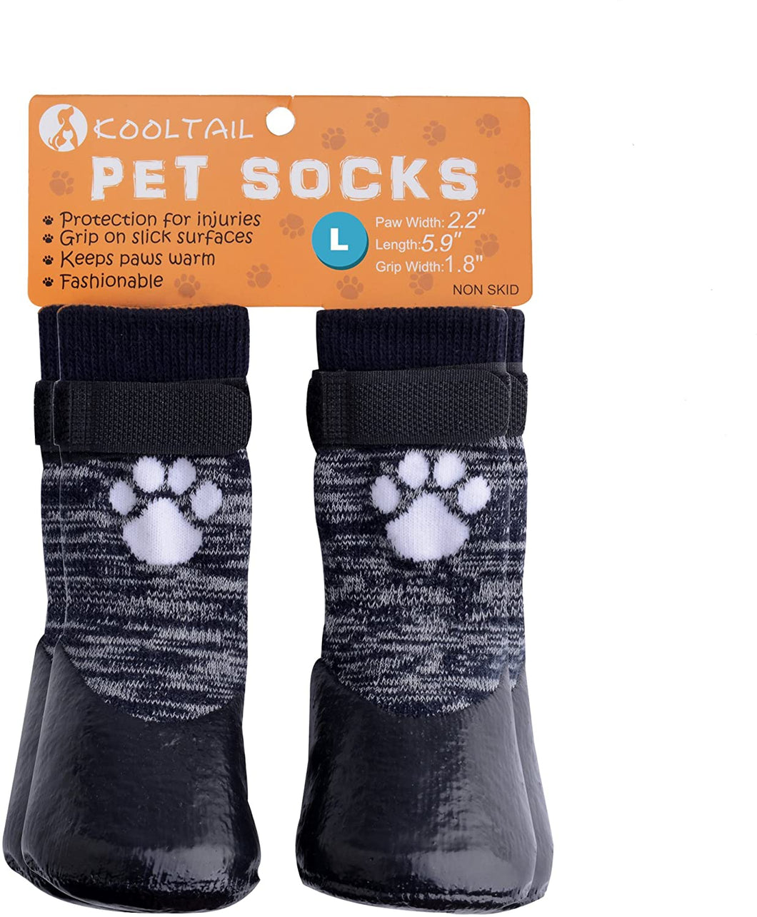 KOOLTAIL Dog Socks Anti Slip with Straps Traction Control Waterproof Paw Protector - SIZE MEDIUM - FreemanLiquidators