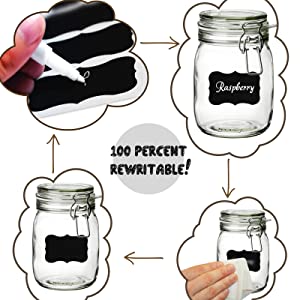 5-PACK Of Lamina's 50 Chalkboard Labels - Includes Erasable Chalk Marker - Chalk Labels for Containers  - Removable Blackboard Sticker Label - FreemanLiquidators