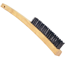 Load image into Gallery viewer, (12 PACK) Brush, Carbon Steel Bristles, 14&quot; Curved Wood Handle - 57075 - FreemanLiquidators
