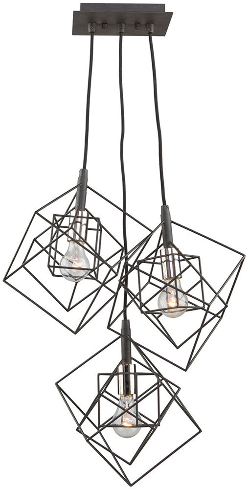 Artcraft, AC11118PN, Artistry, Modern, Matte Black, Harvest Brass, Multi Pendant, Light Fixture - New in Box - FreemanLiquidators - [product_description]