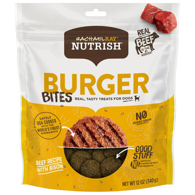 Rachael Ray Nutrish Burger Bites Beef Recipe With Bison Dog Treats, 12 oz. Bag STORE PICKUP ONLY - FreemanLiquidators - [product_description]