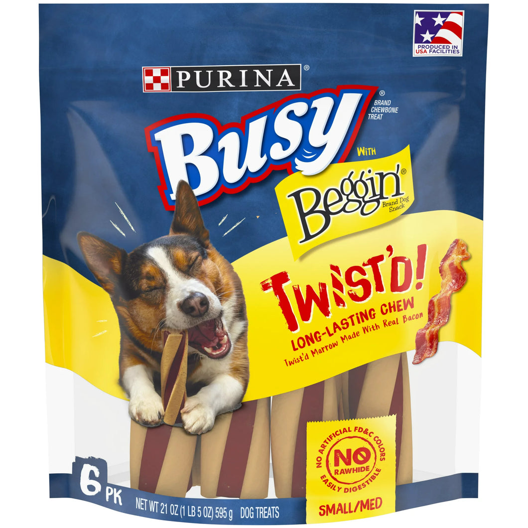 Purina Busy With Beggin' Small/Medium Breed Dog Treats, Twist'd, 6 Ct. Pouch STORE PICKUP ONLY - FreemanLiquidators - [product_description]