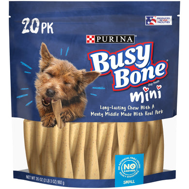Purina Busy Small Breed Dog Bones, Mini, 20 Ct. Pouch 35 OZ STORE PICKUP ONLY - FreemanLiquidators - [product_description]