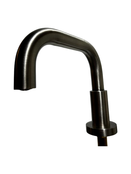 Phylrich D139-15A Basic Three Hole Low Spout Widespread Bathroom Faucet with Blade Cross Handles, Pewter, New in Box - FreemanLiquidators - [product_description]