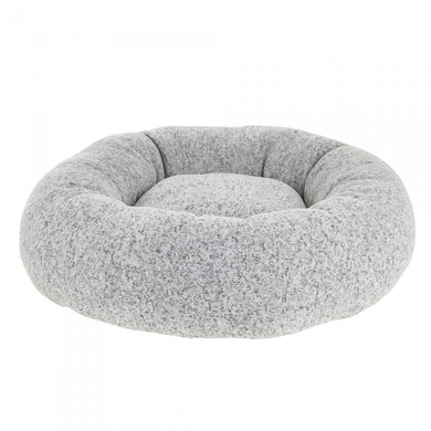 Top Paw Overstuffed Grey Knit Donut Dog Bed Small 22' L x 22