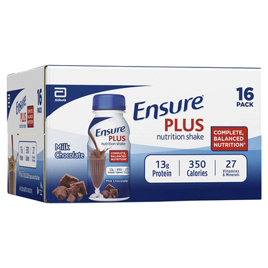 Ensure Plus Nutrition Shake, 16 Count, With 16 Grams of High-Quality Protein, Meal Replacement Shakes, Milk Chocolate, 8 fl oz STORE PICKUP ONLY - FreemanLiquidators - [product_description]