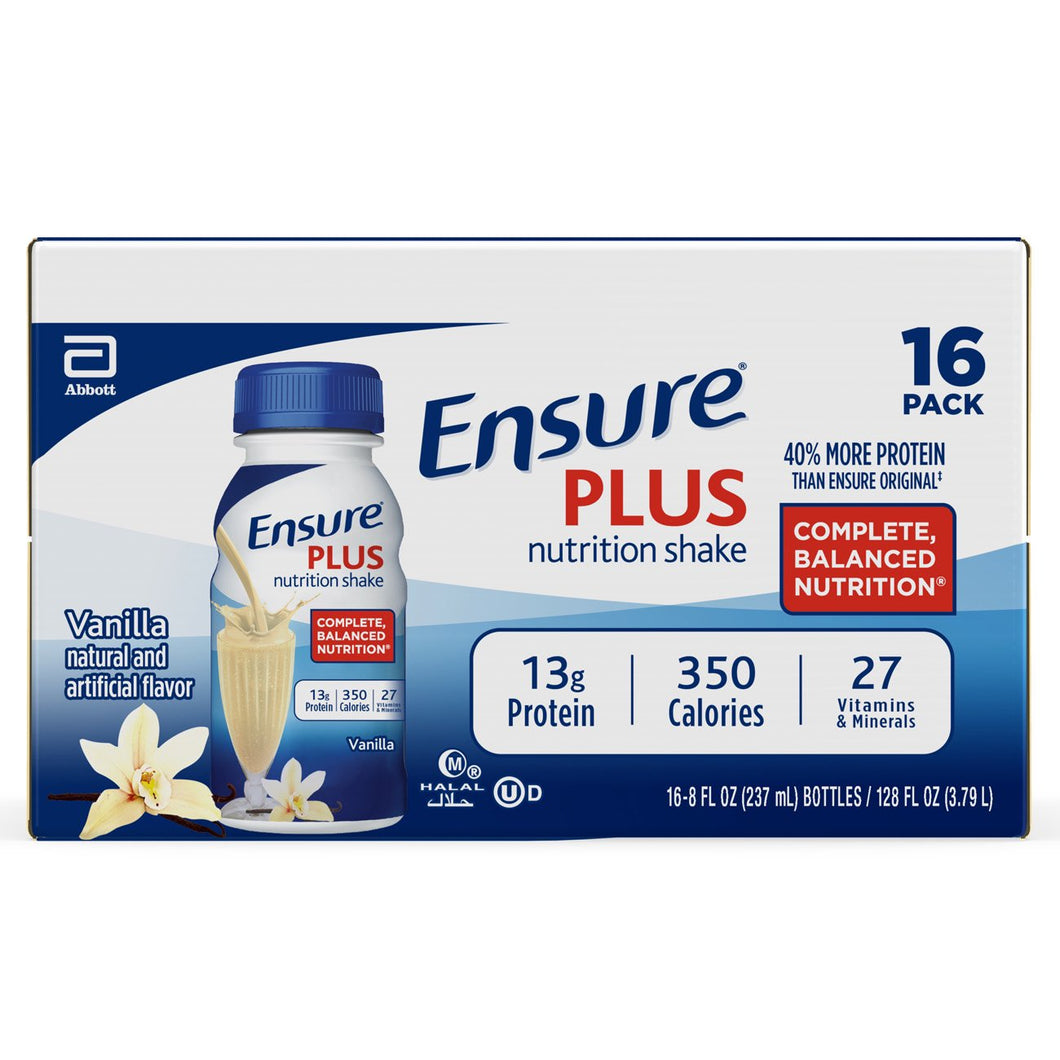 Ensure Plus Nutrition Shake, 16 Count, With 16 Grams of High-Quality Protein, Meal Replacement Shakes,Vanilla 8 fl oz STORE PICKUP ONLY - FreemanLiquidators - [product_description]