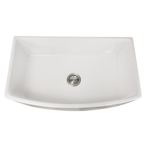 Nantucket Sinks FCFS3320CA-W Vineyard 33 Inch White Farmhouse Fireclay Sink with Curved Apron - NEW IN BOX - FreemanLiquidators - [product_description]